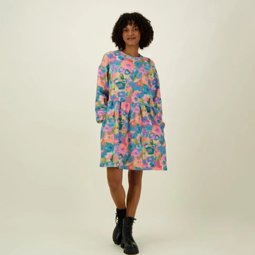 MIRACLES RUFFLE SWEATER DRESS -COLLEGEMEKKO