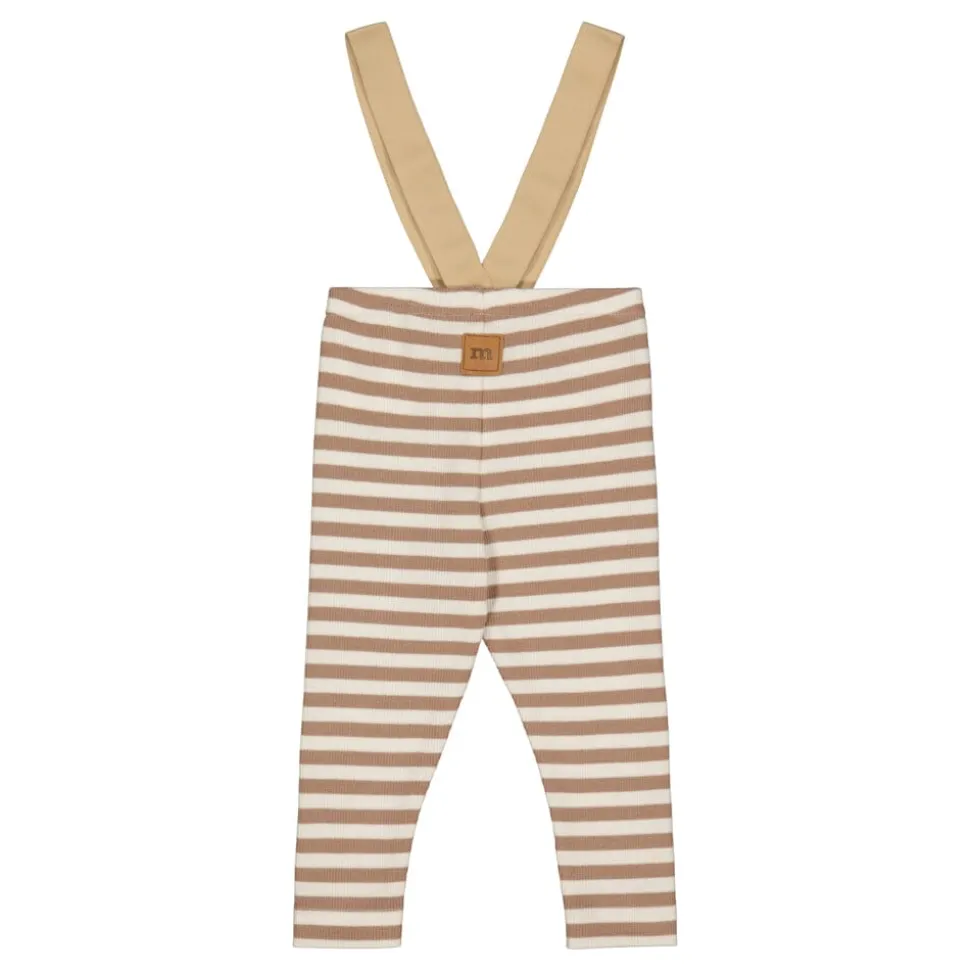 STRIPED RIB BRACE PANTS | MUDDY BOOTS/CREAMY
